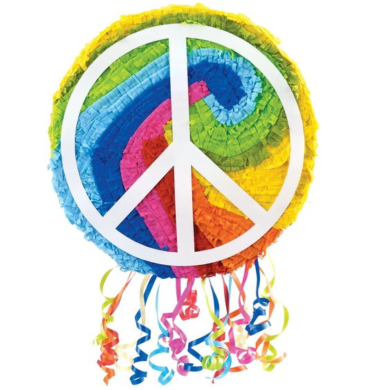 Peace Sign Pull String Pinata