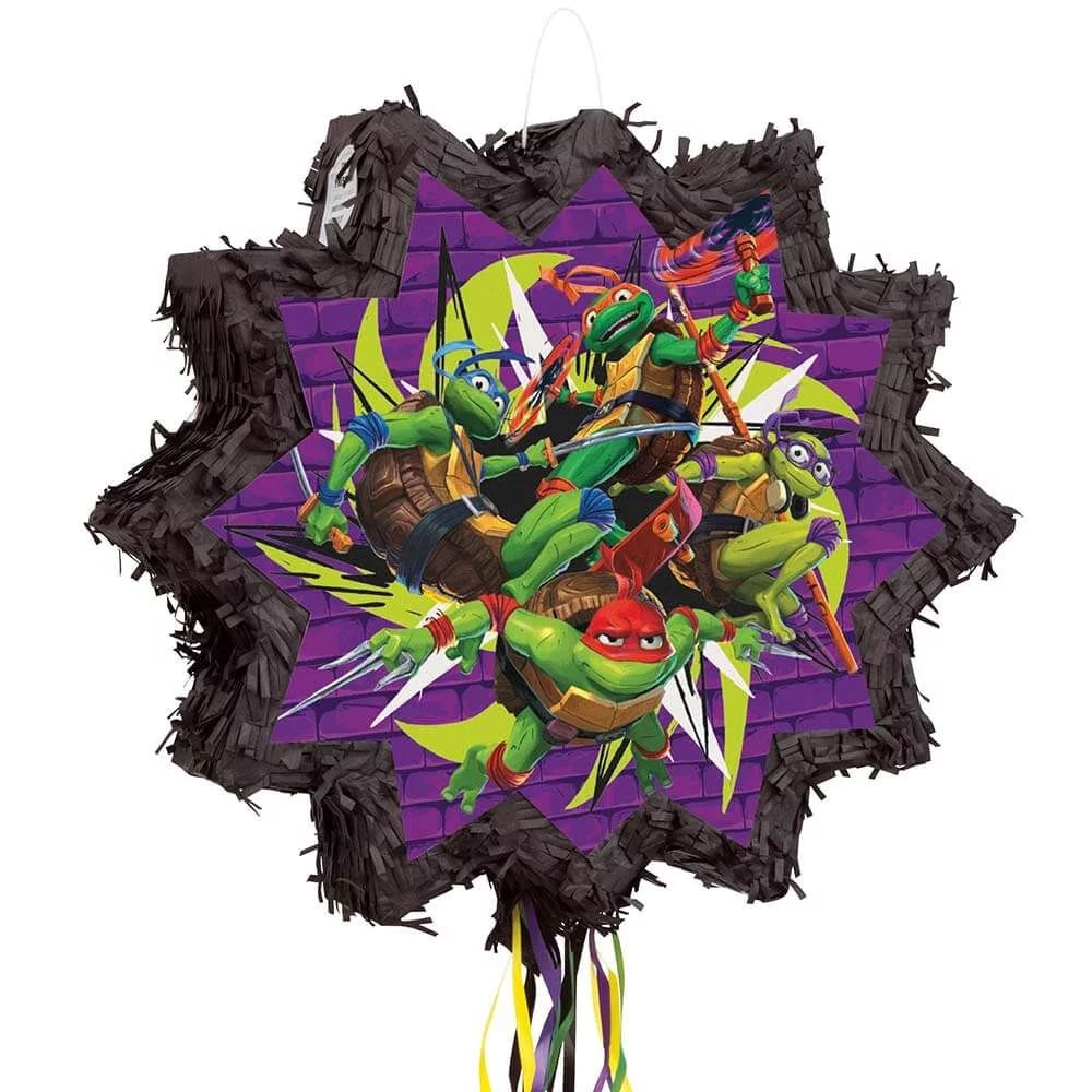 Ninja Turtles Tmnt Mutant Mayhem Shaped Drum Pull Pinata