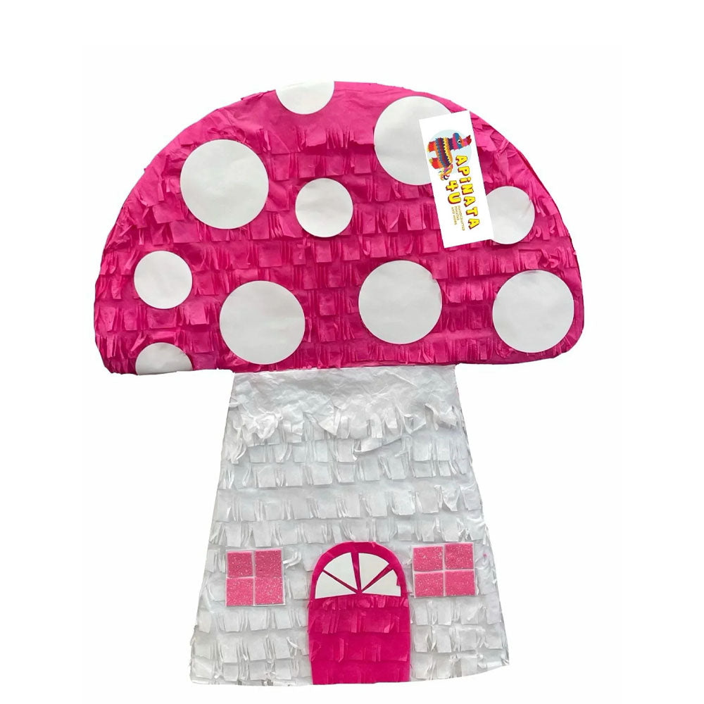 Pull String Mushroom Pinata Hot Pink Mushroom Theme Party