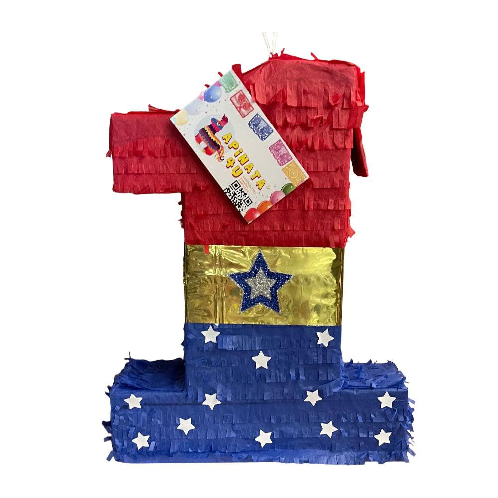 Number One Pinata Super Hero Theme First Birthday