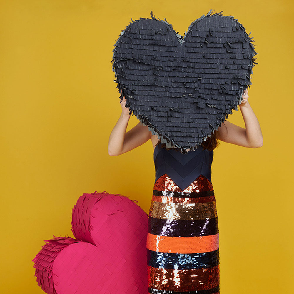 SOLID COLOR HEART SHAPE PINATA