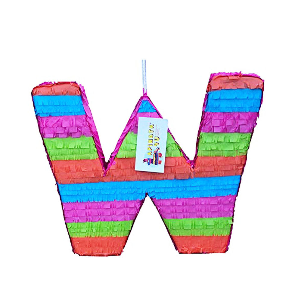 Large Letter W Pinata Bright Colors