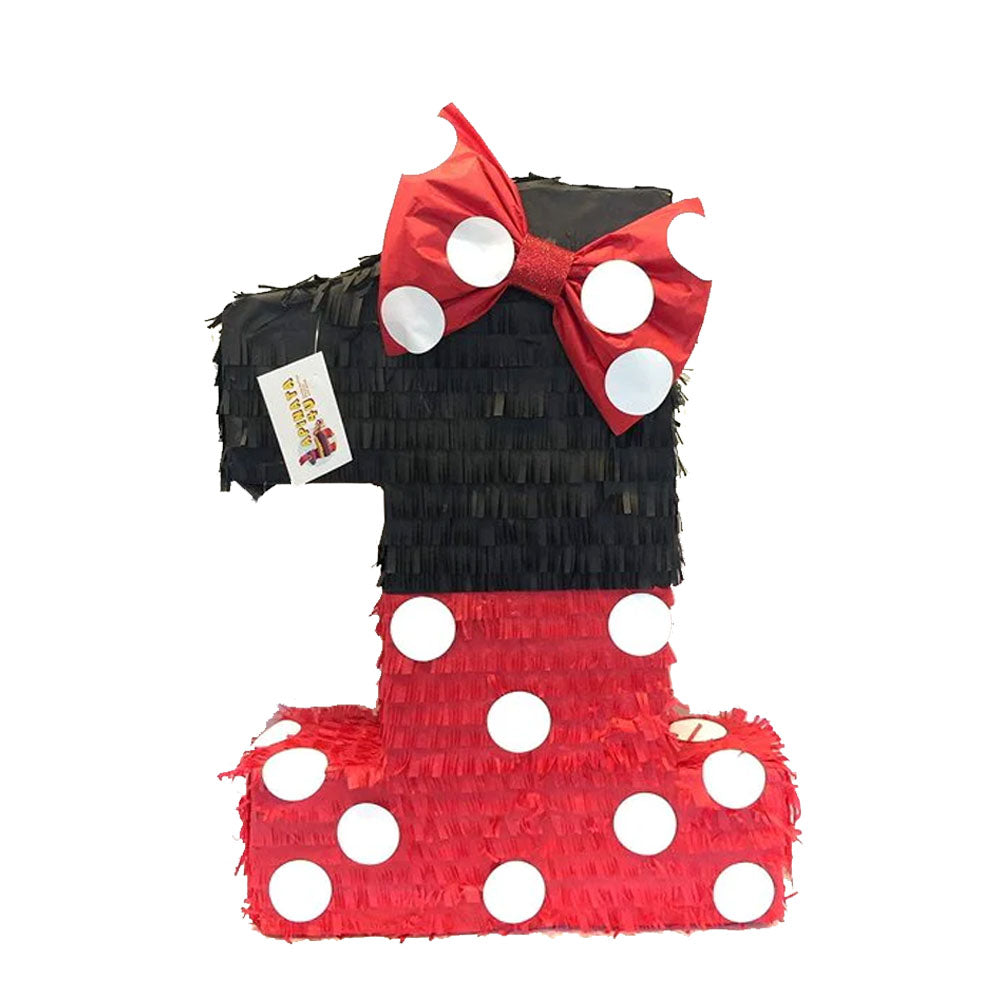 Large Black & Red Number One Pinata Bow