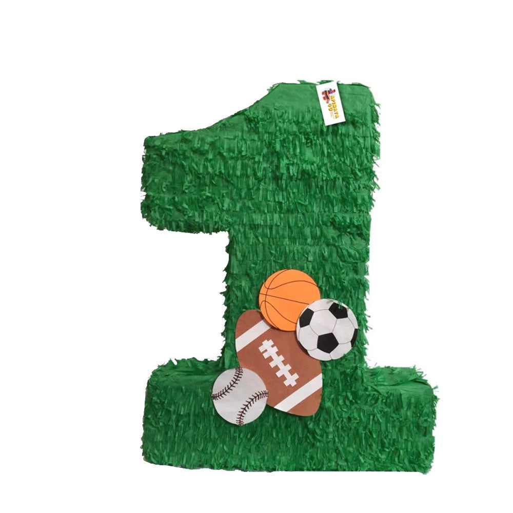 Large Green Number One Pinata 23" Tall Sports Theme
