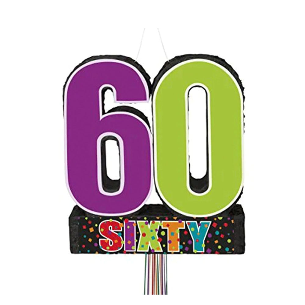 Birthday Cheer 60th Birthday Pinata, Pull String