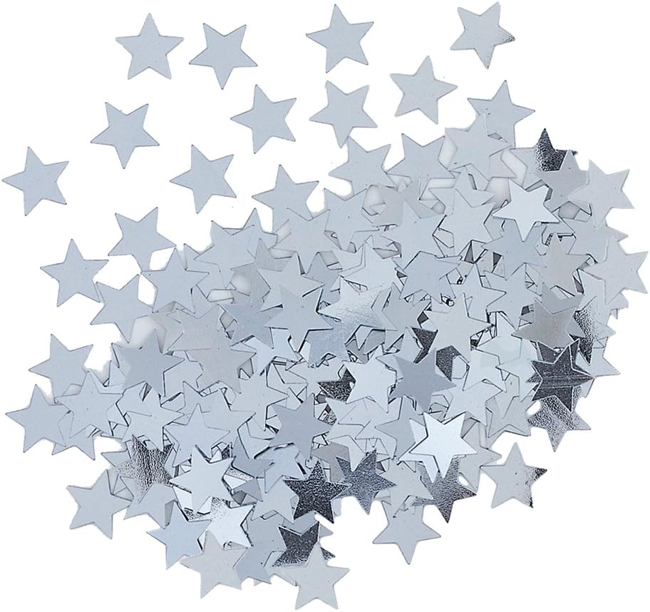 Unique  Star Foil Confetti - .05 Oz, Silver, 1 Pc