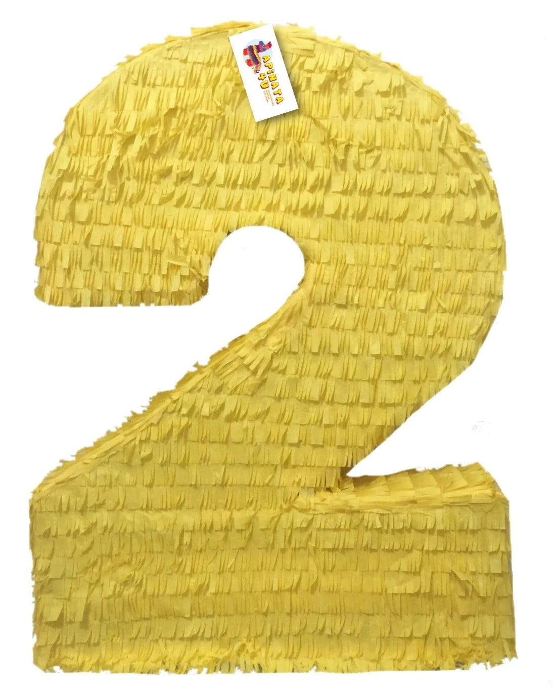 Solid Yellow Number Two Pinata Second Birthday
