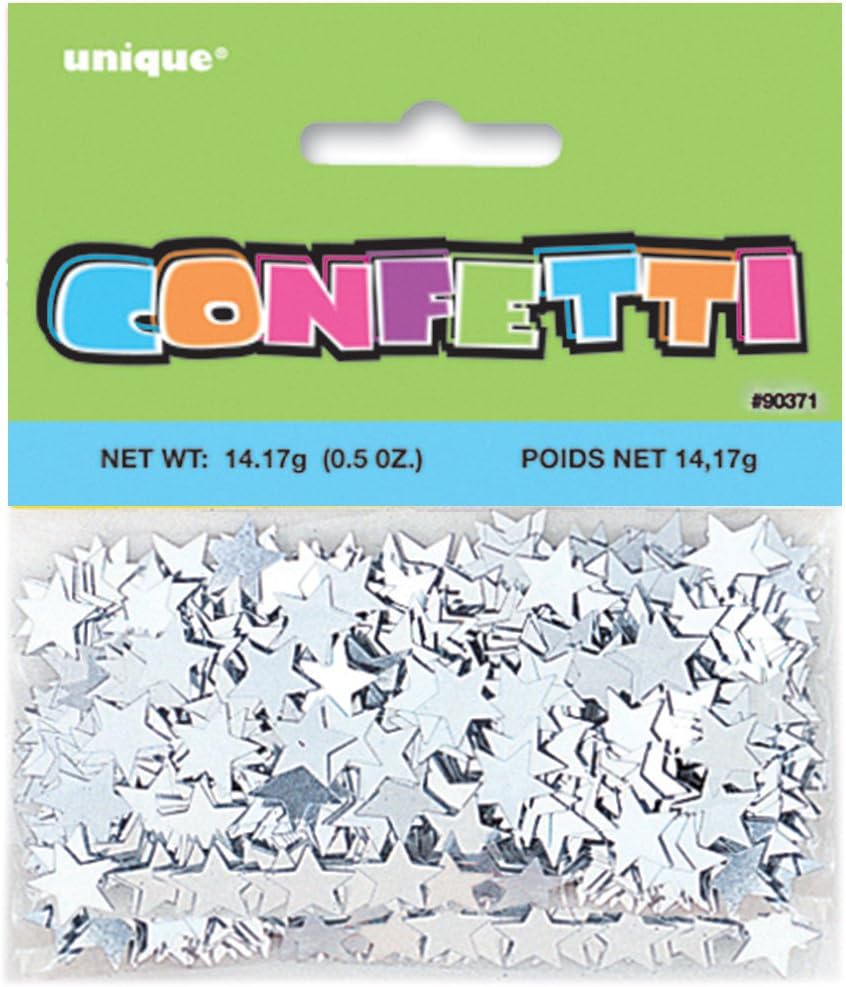 Unique  Star Foil Confetti - .05 Oz, Silver, 1 Pc