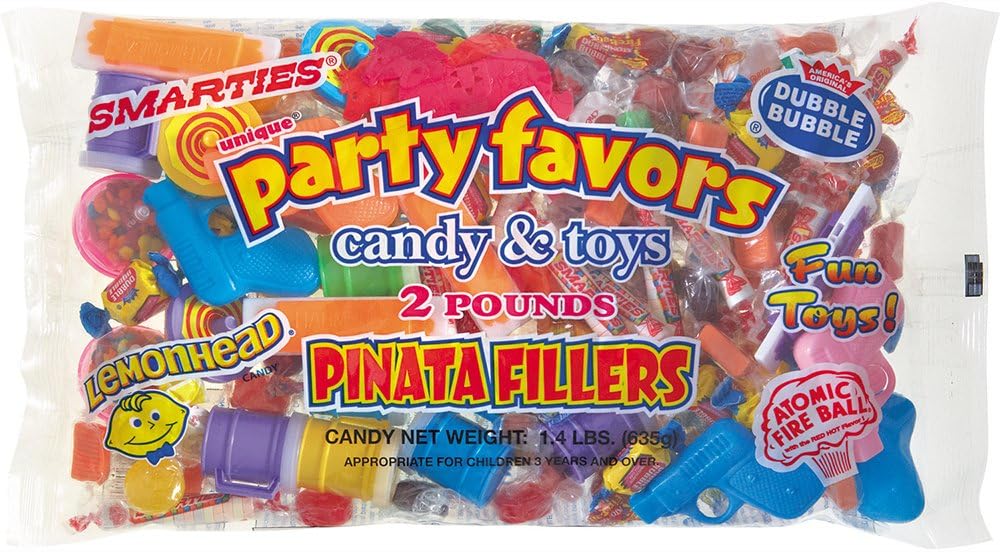 UNIQUE Assorted Candies & Toys Party Favors, 2 lbs, Multicolor, from USA