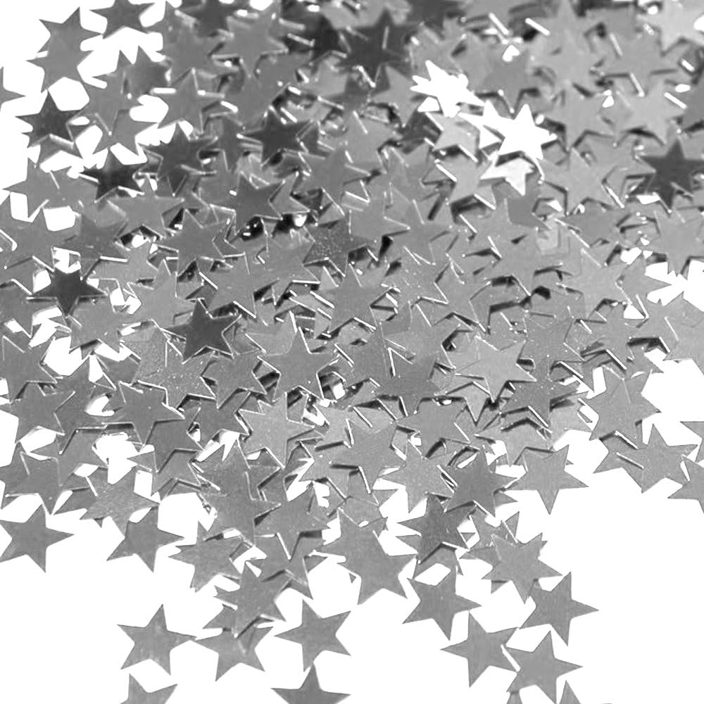 Unique  Star Foil Confetti - .05 Oz, Silver, 1 Pc