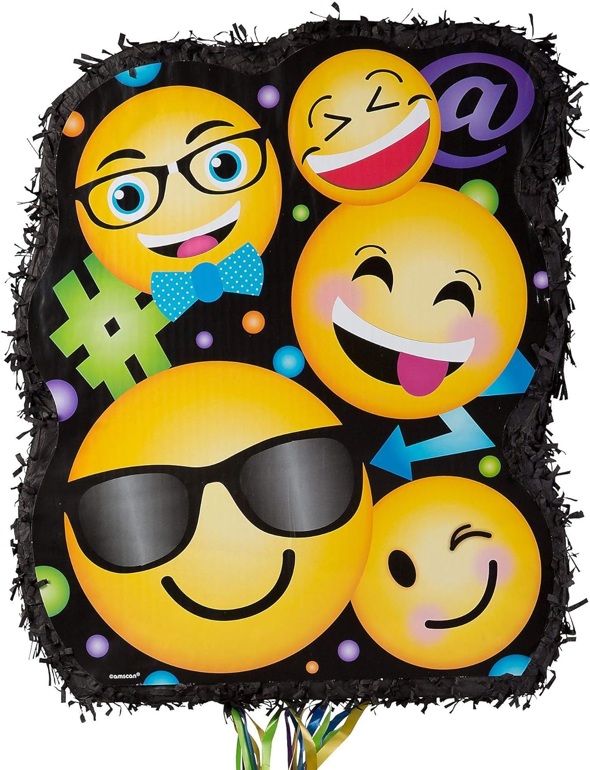 Yellow Emoticons Pull String Pinata