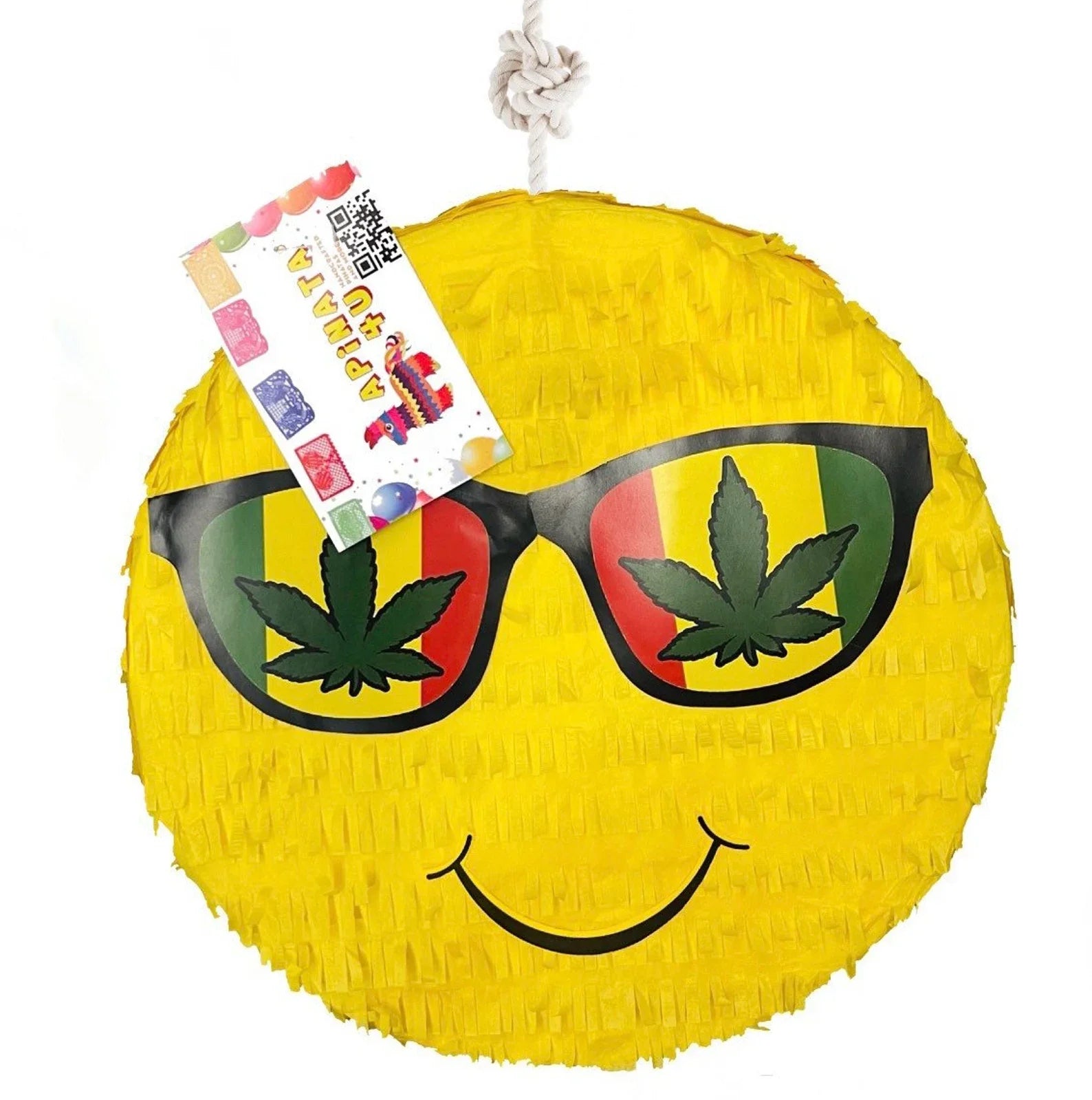 Emoji Pinata with Cannabis Leaf Sunglasses