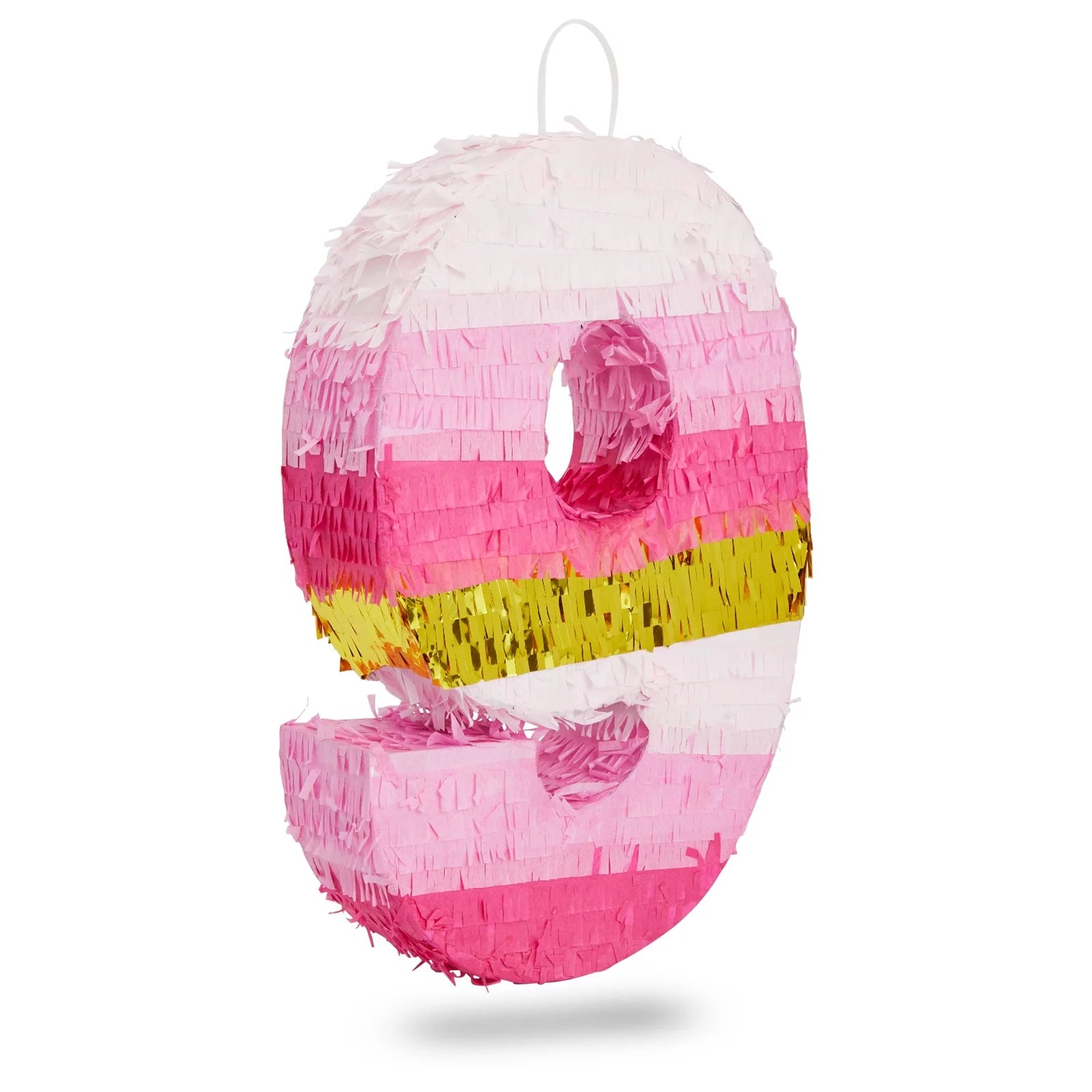 Number 9 Pinata, Pink and Gold for Girls 8th Birthday Party Decorations