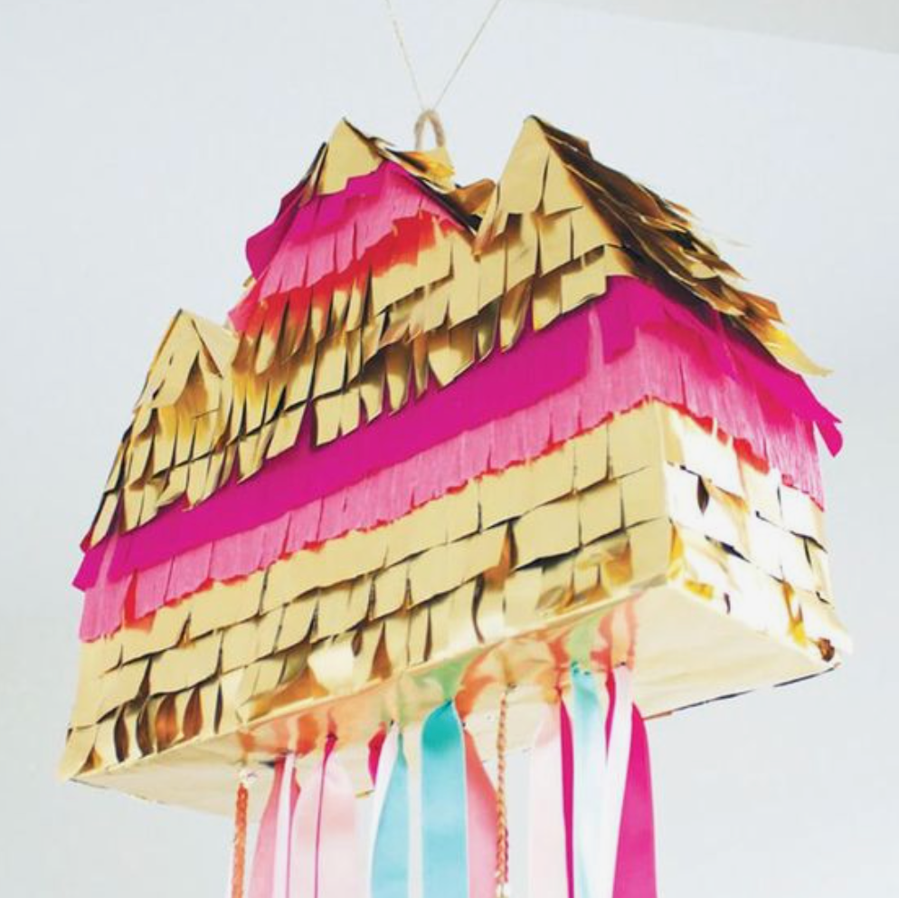 Gold House Pull String Pinata