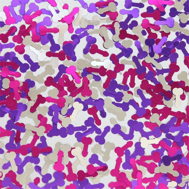 Pink, Purple  and Silver Penis Confetti