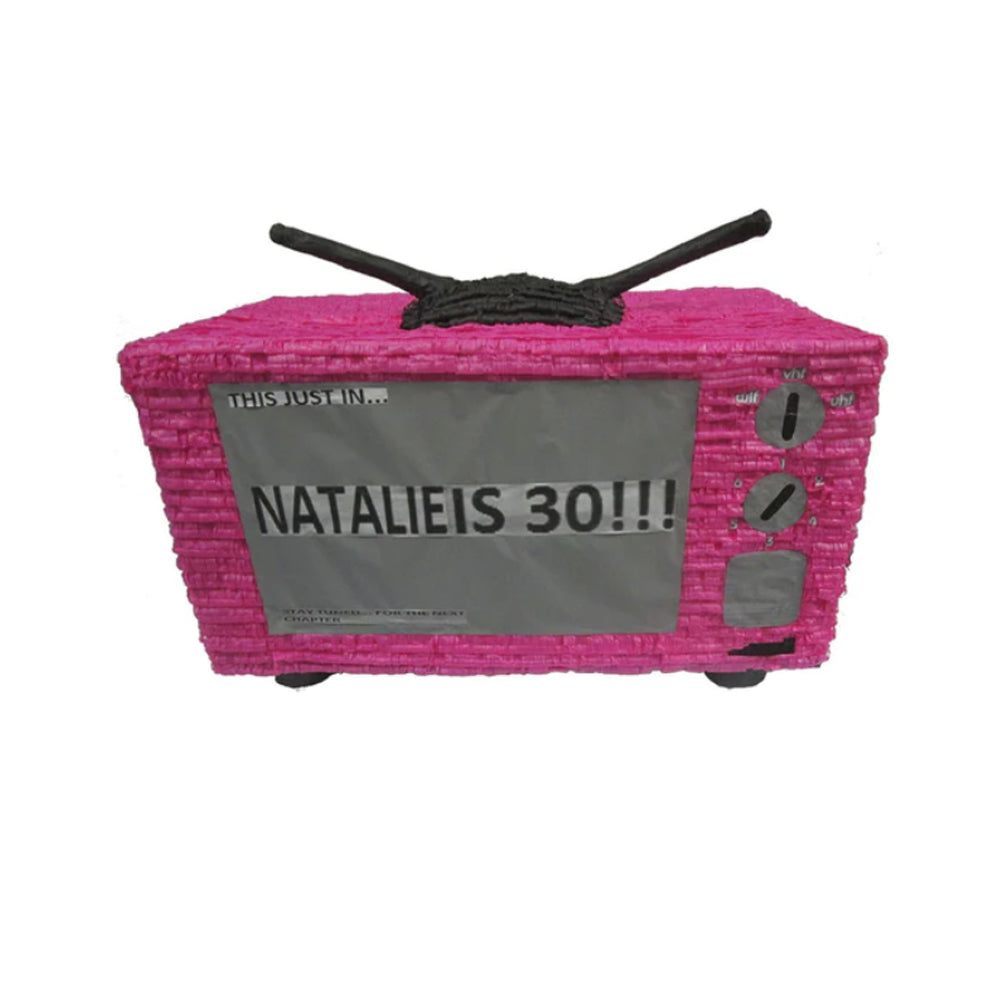 CUSTOM WORDS PINK TV PINATA