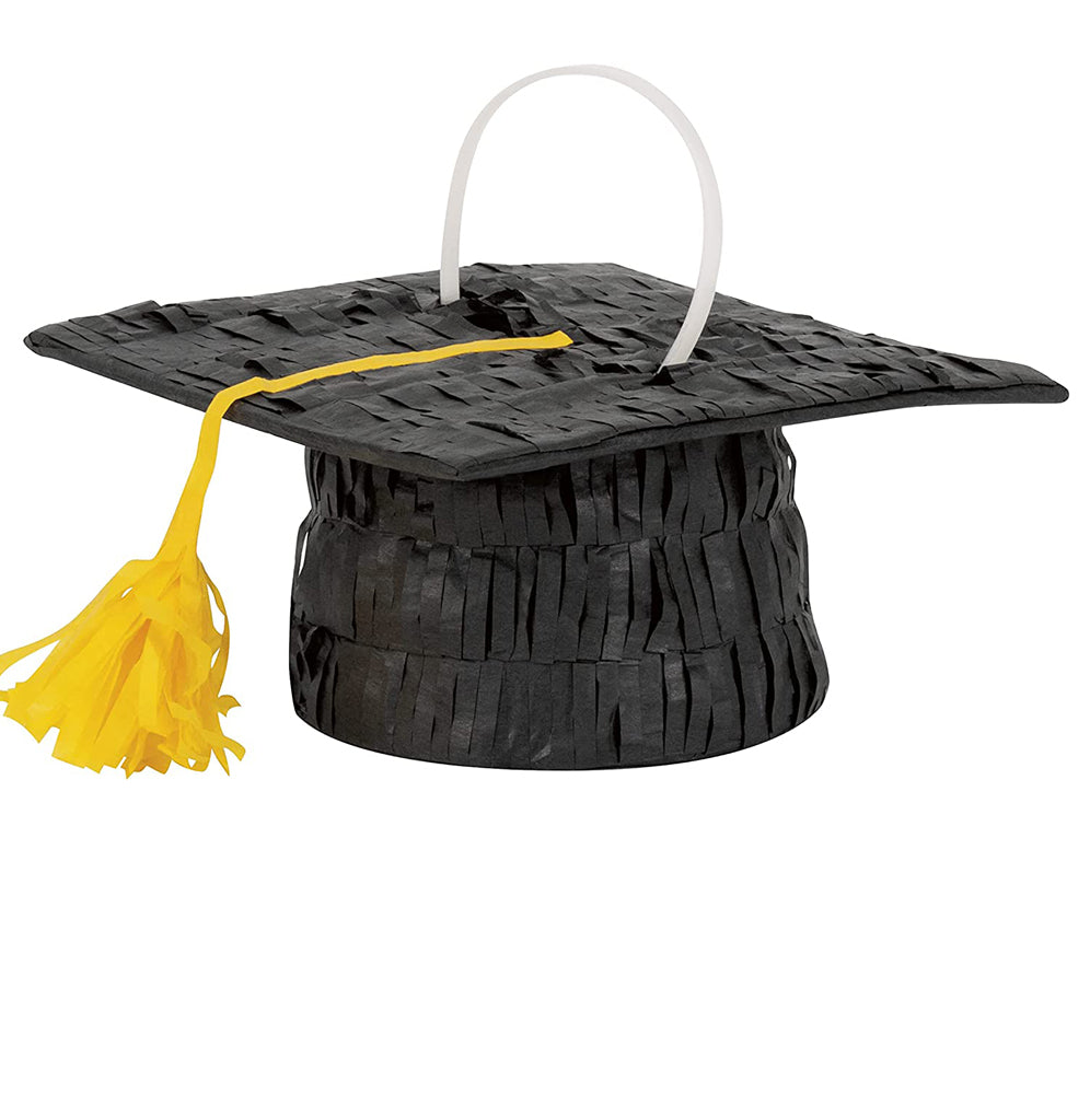 Pinata Favour Decoration-Stars & Caps Graduation Party, Black