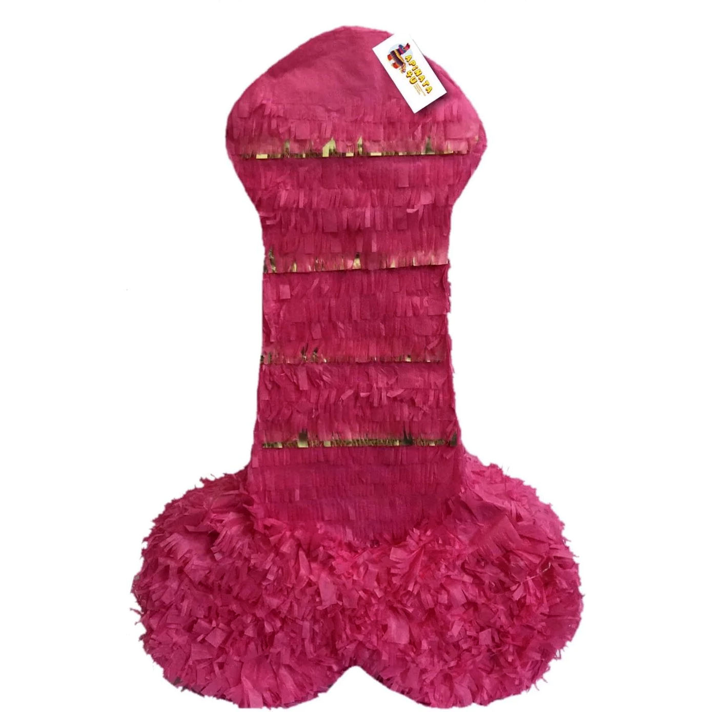 Pecker Pinata 23" Adult Gag Gift Hot Pink and Gold