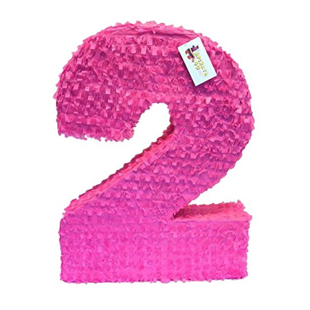 Large Solid Hot Pink Two Pinata Second Birthday