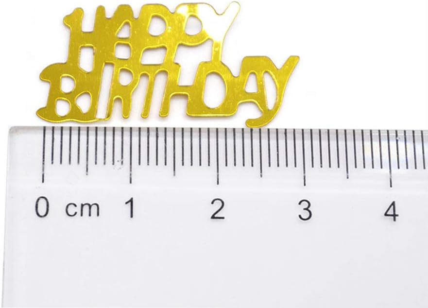 BEISTLE GOLD HAPPY BIRTHDAY SCRIPT CUTOUT PLASTIC CONFETTI-1 PACK / .5OZ