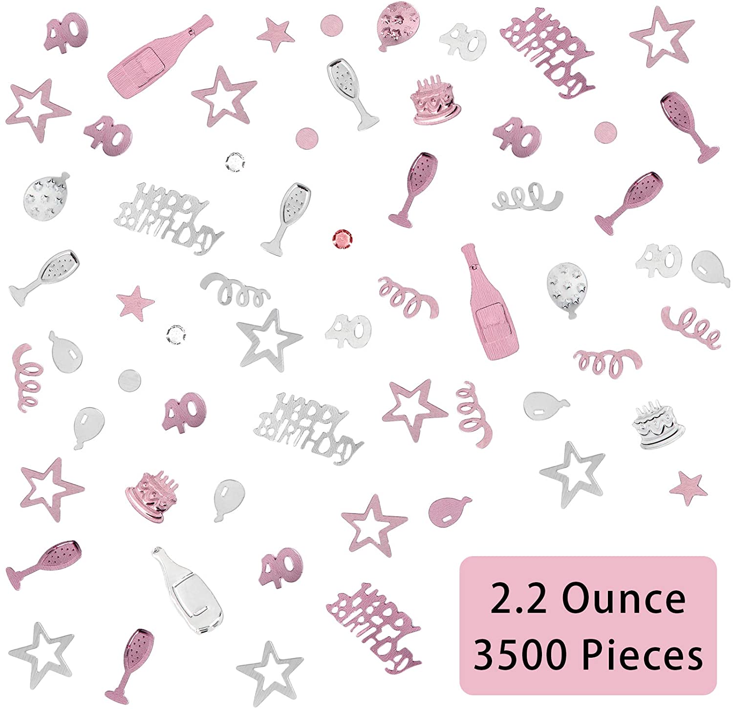 40th Birthday Rose Gold Glitter Confetti