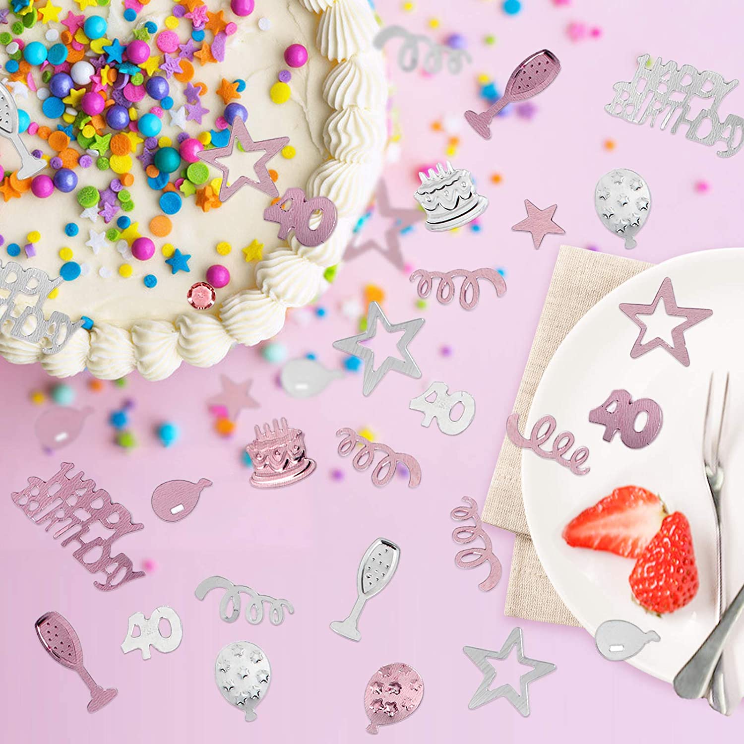 40th Birthday Rose Gold Glitter Confetti