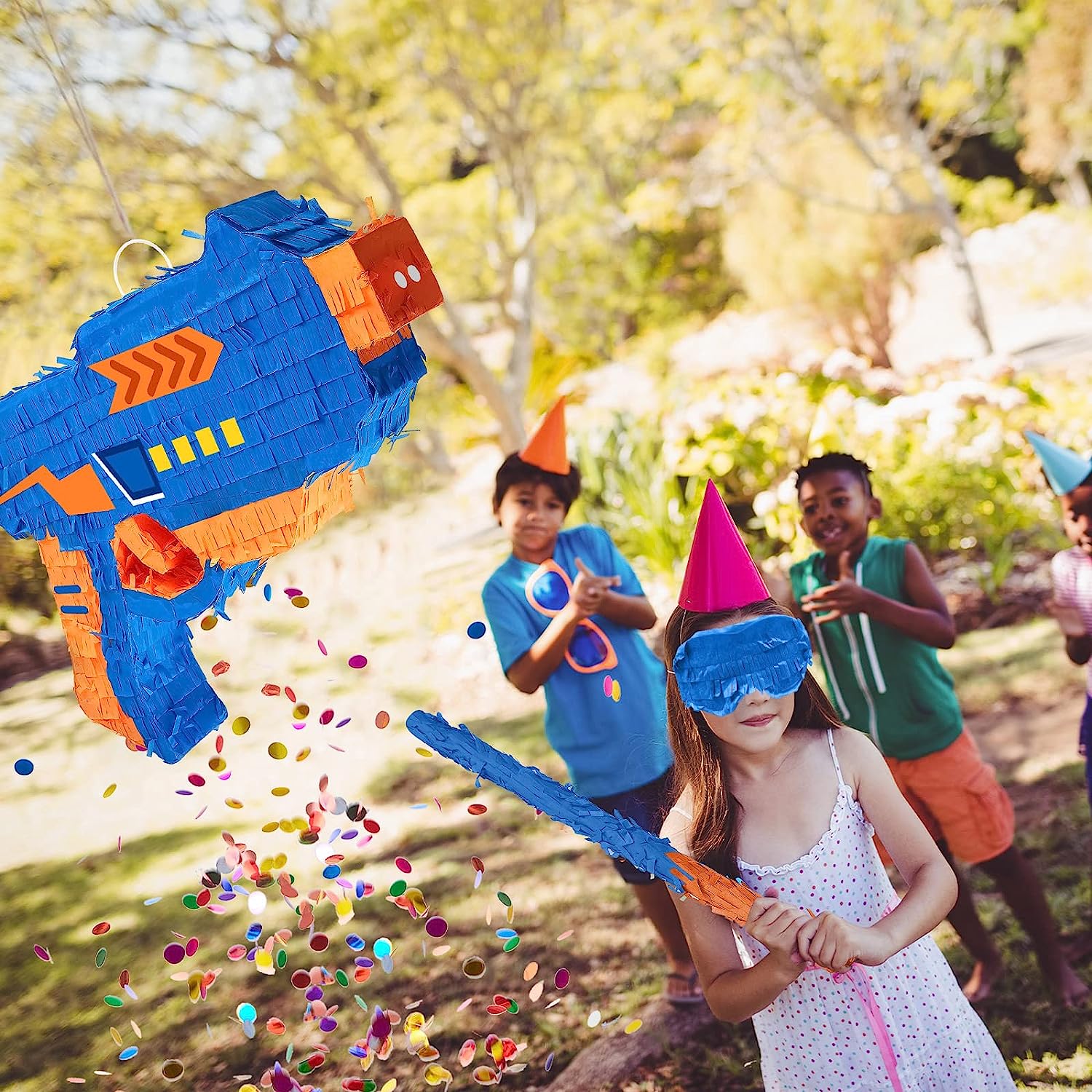 Blue and Orange Nerf Gun Pinata