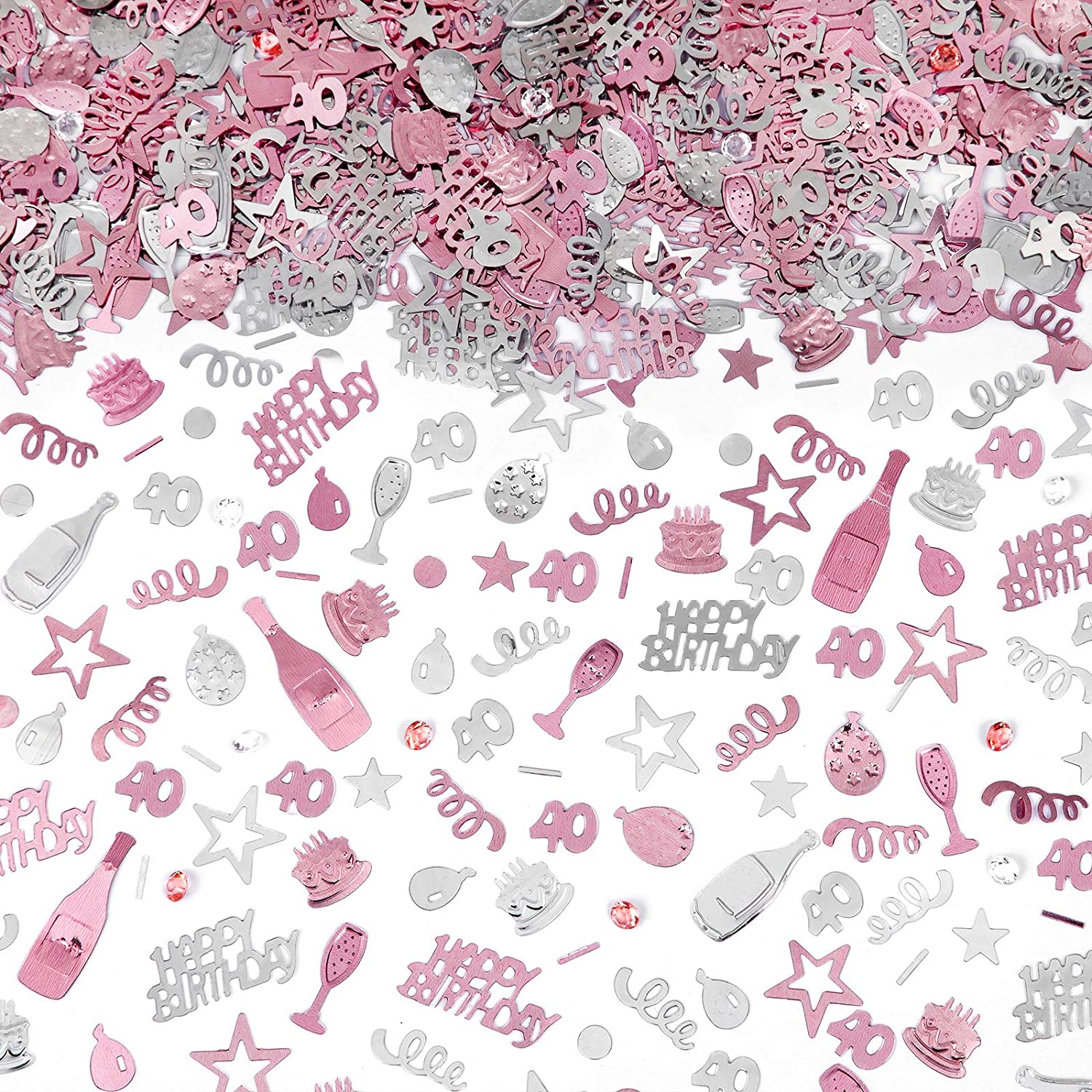 40th Birthday Rose Gold Glitter Confetti