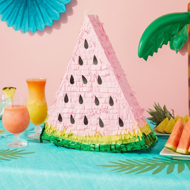 Small Fruit Pinata for Watermelon Party Decorations, 17 x 14.5 x 3 in