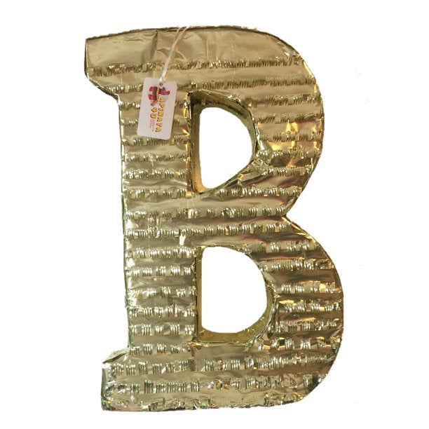 Large Letter B Pinata Gold Color 24" Tall