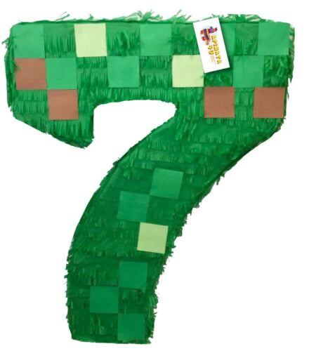 Pixelated Number Seven Pinata