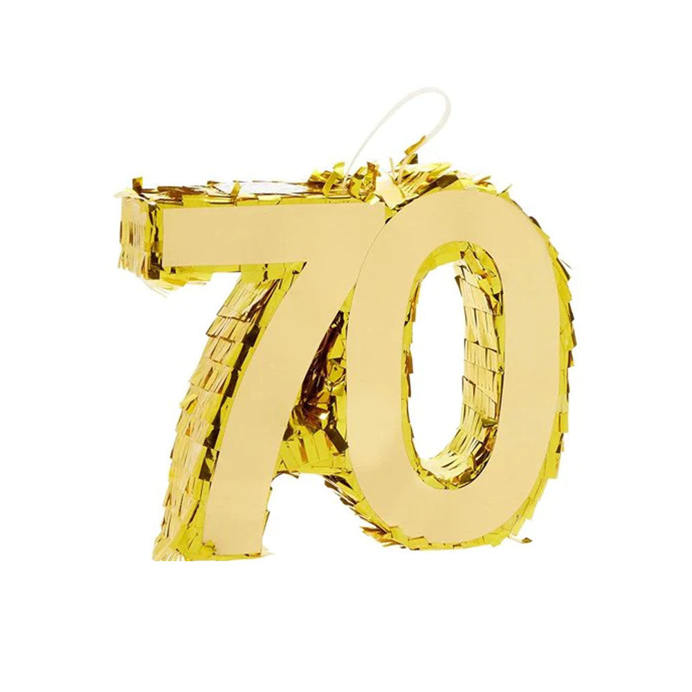 70th Birthday Gold Foil Party Pinata 18" H