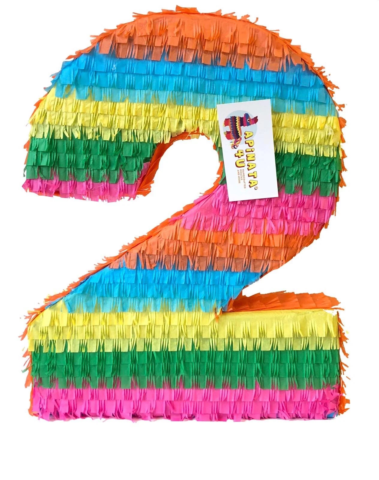 Number Two Pinata Fiesta Colors