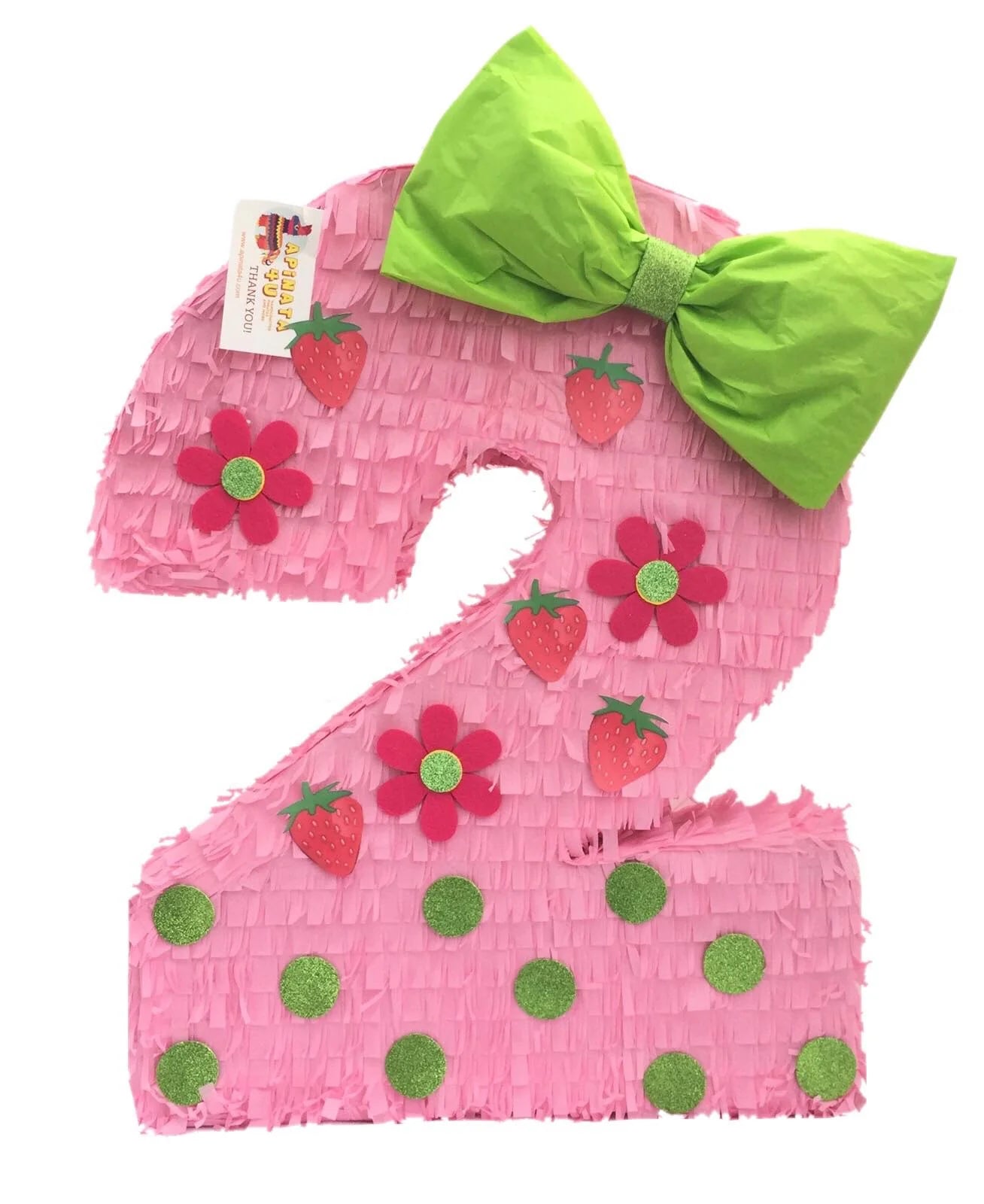 Number Two Pinata Strawberry Theme