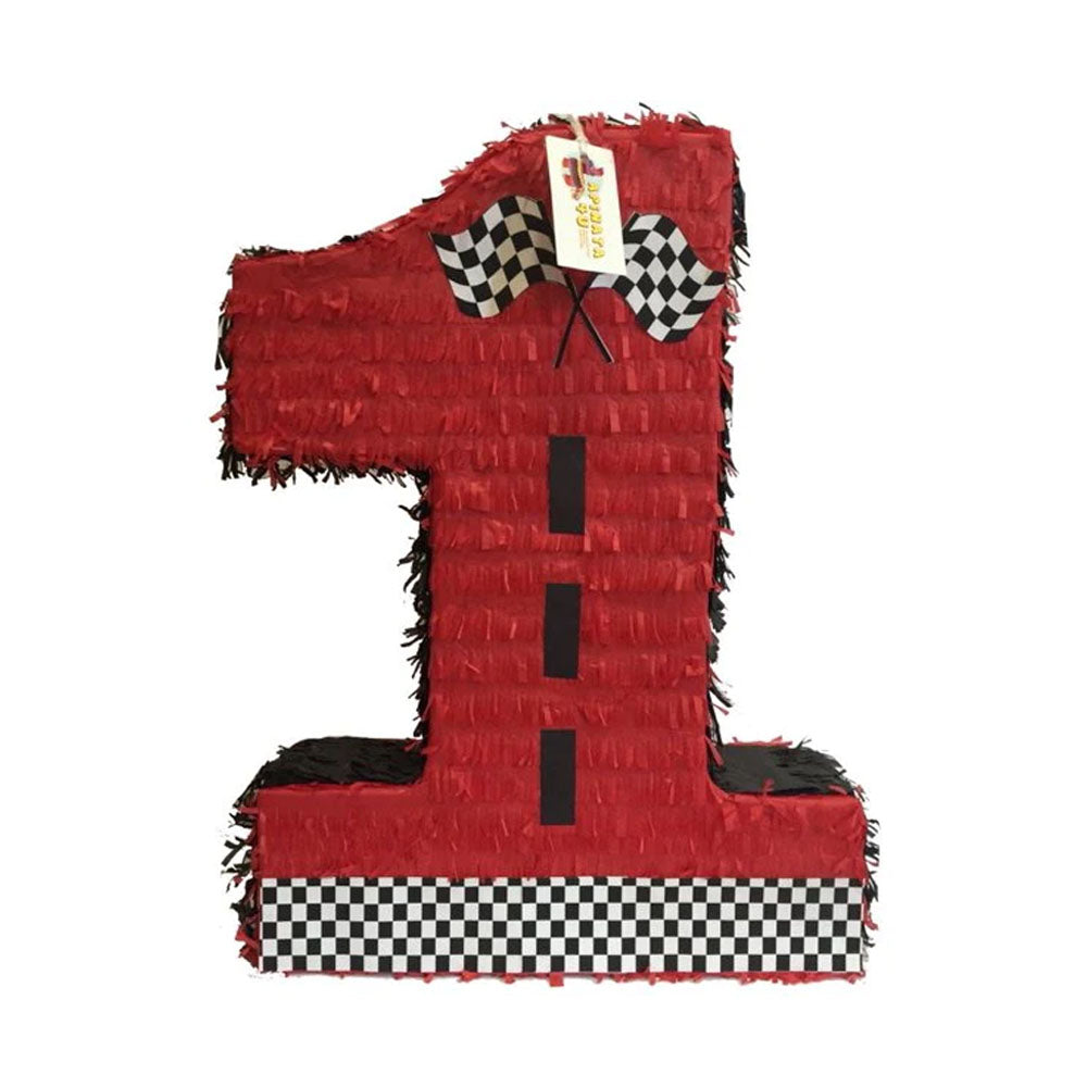 Large Red Number One Racing Theme Pinata