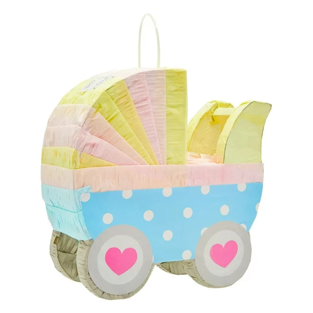 Carriage Gender Reveal Pinata, Pastel Baby Shower Decorations