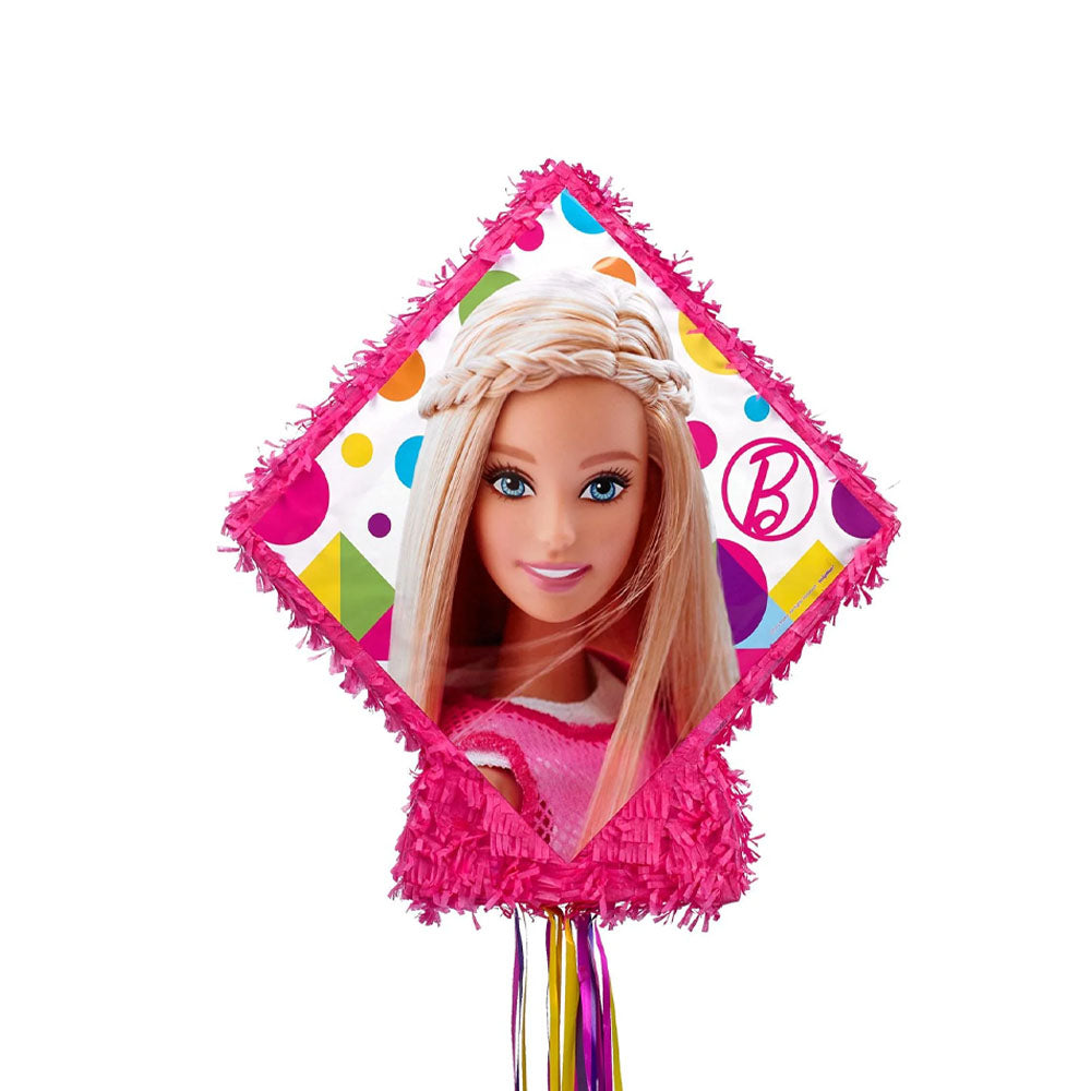 Barbie Pull String Pinata Set with Blindfold and Bat