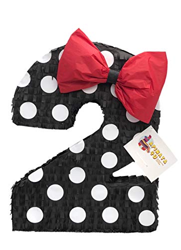 Number Two Pinata Black & White Polka Dots