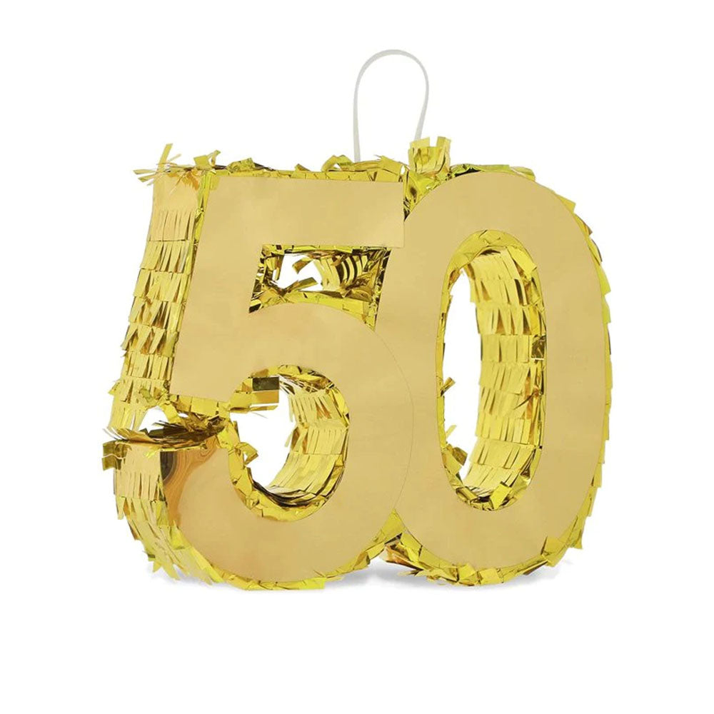 50th Birthday or Anniversary Gold Foil Party Pinata 18" H