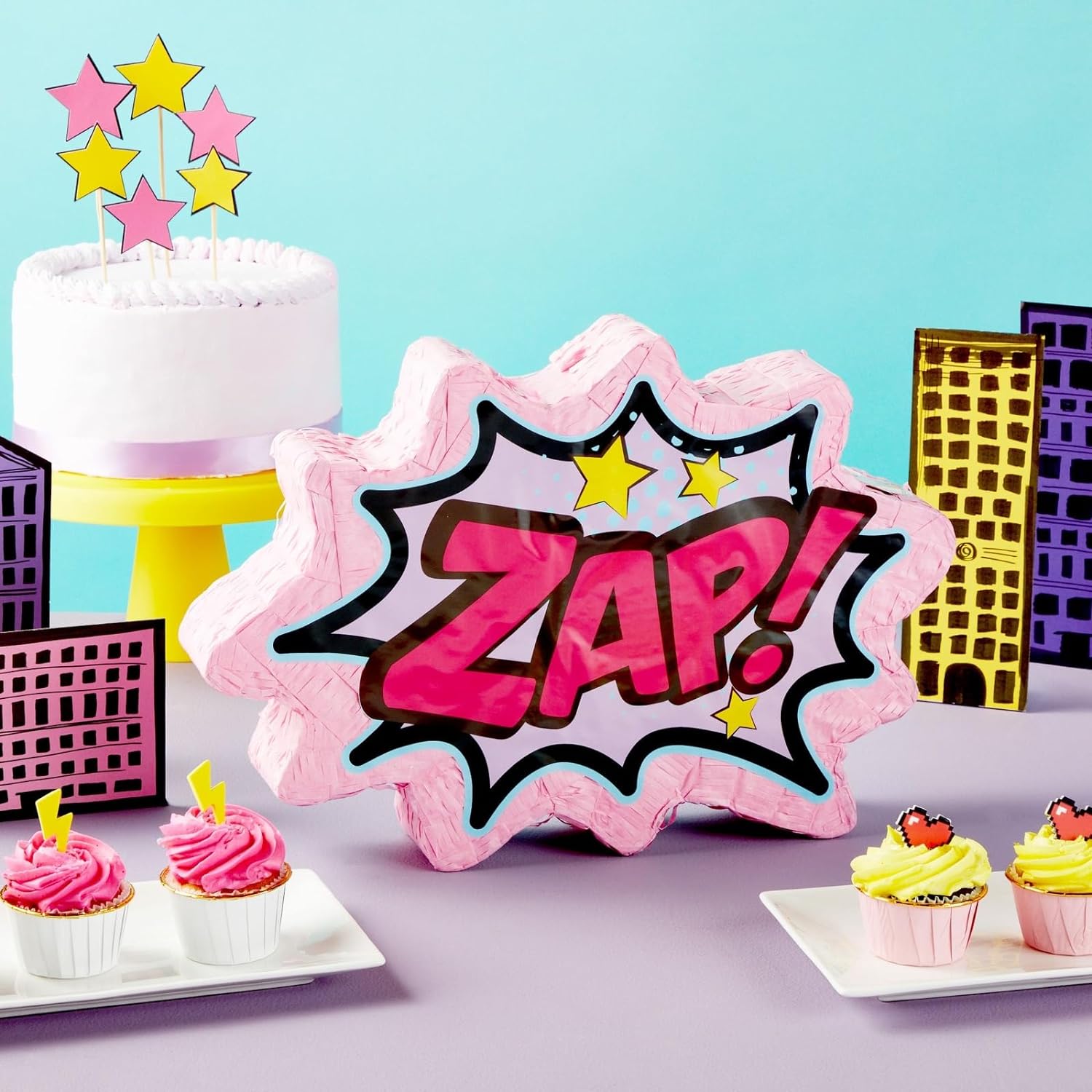 Pink Comic Book Zap Pinata for Girls