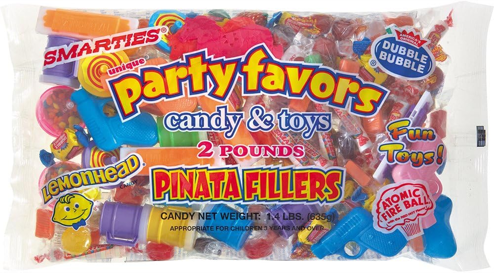 UNIQUE Assorted Candies & Toys Party Favors, 2 lbs, Multicolor, from USA