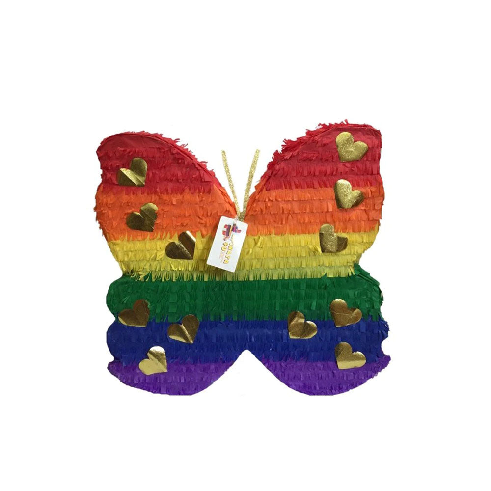 Butterfly Pinata Rainbow & Gold Color