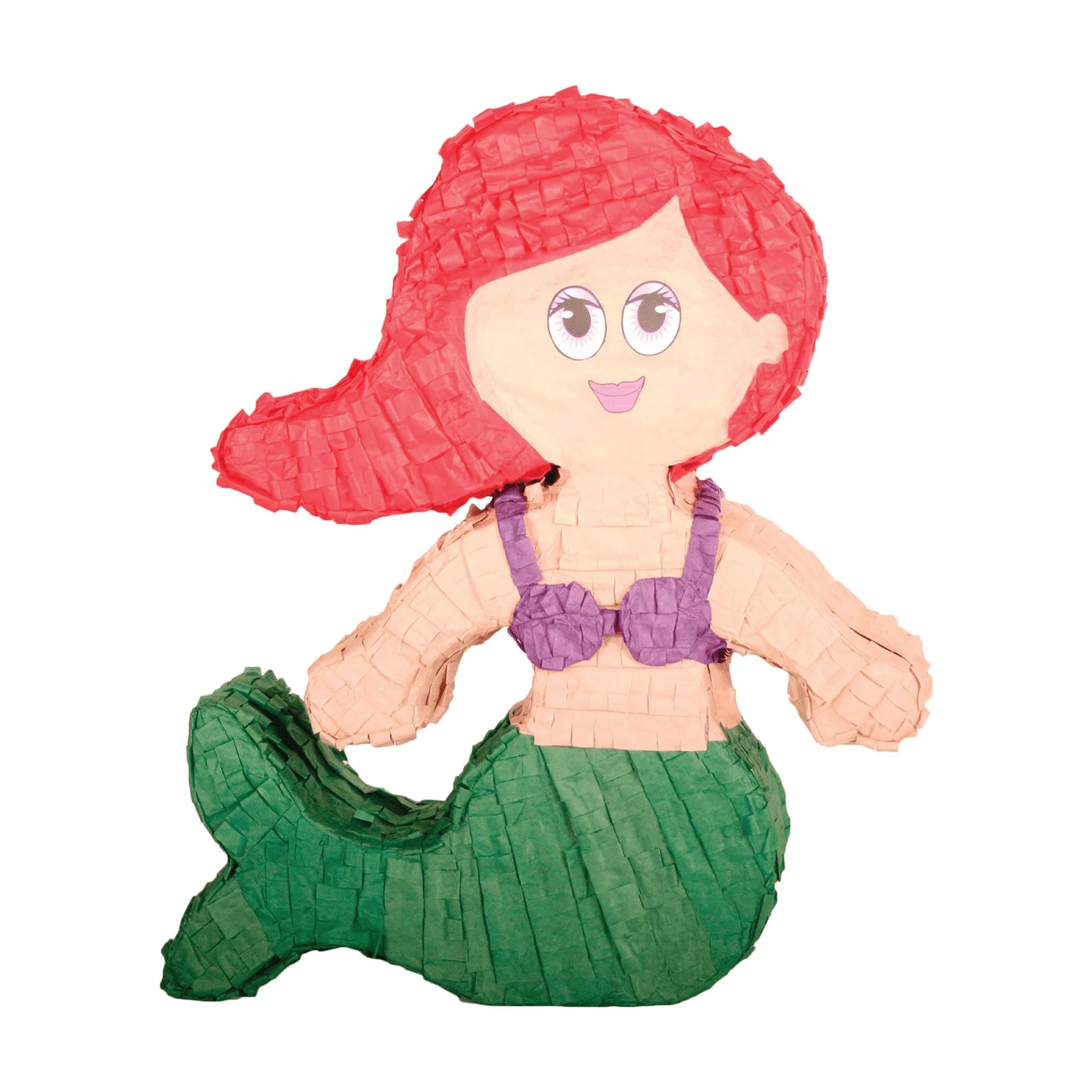 MERMAID PRINCESS PINATA RED HAIR & GREEN TAIL