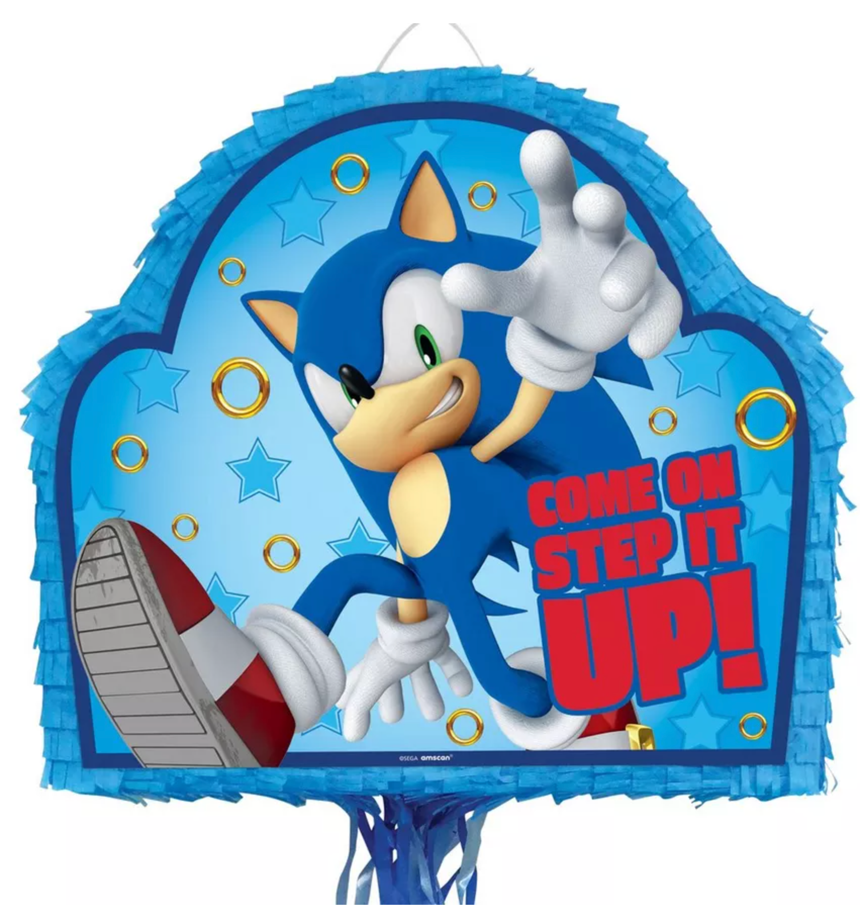 PULL STRING SONIC THE HEDGEHOG PINATA 19in x 17in