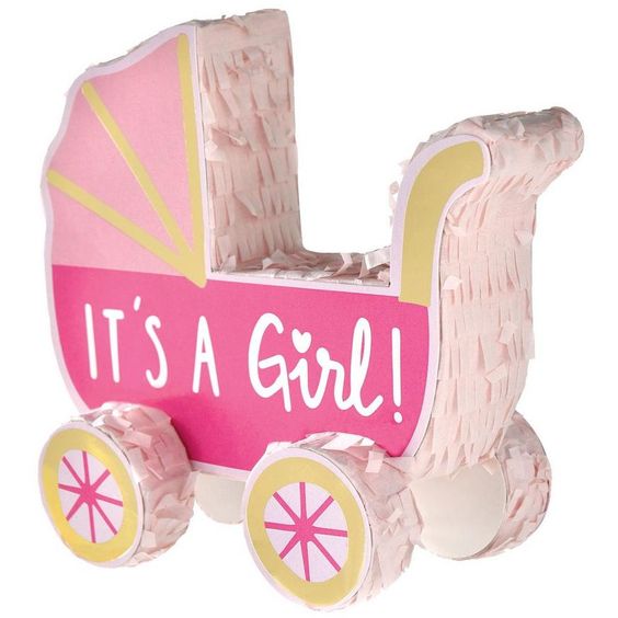 Girl Carriage Baby Shower Pinata