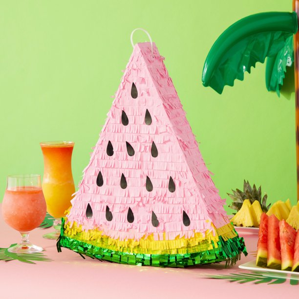 Small Fruit Pinata for Watermelon Party Decorations, 17 x 14.5 x 3 in