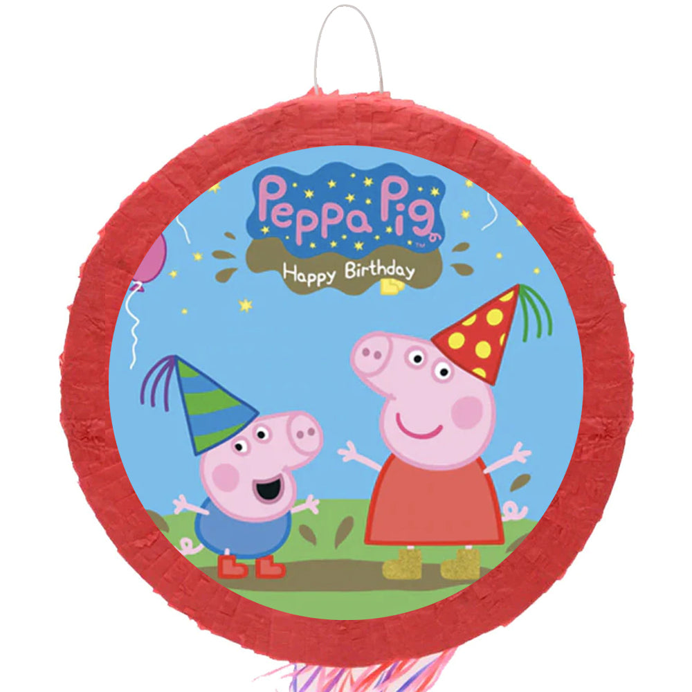 Peppa Pig Birthday Pinata Set with Blindfold and Bat