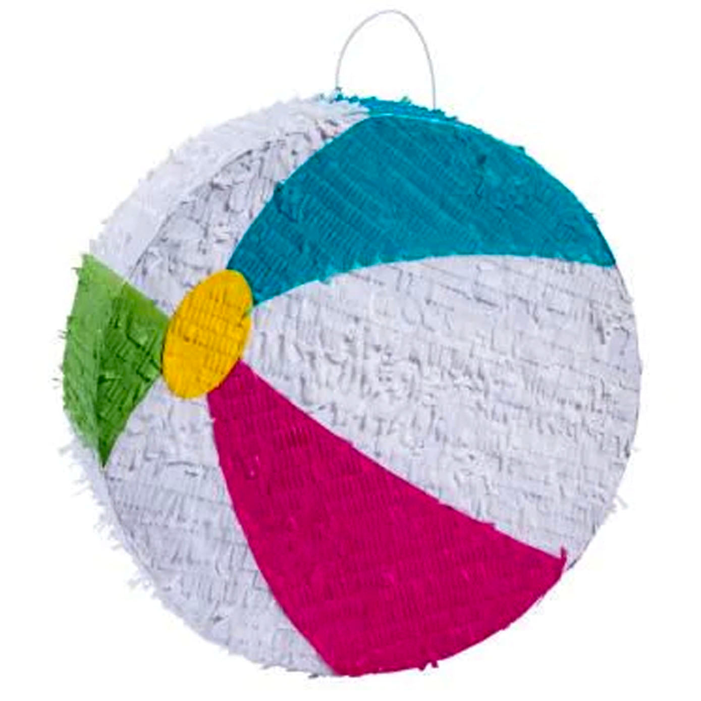 Pool Party Beach Ball Multi-color Asymmetrical Birthday Pinata, 20" x 6.25"