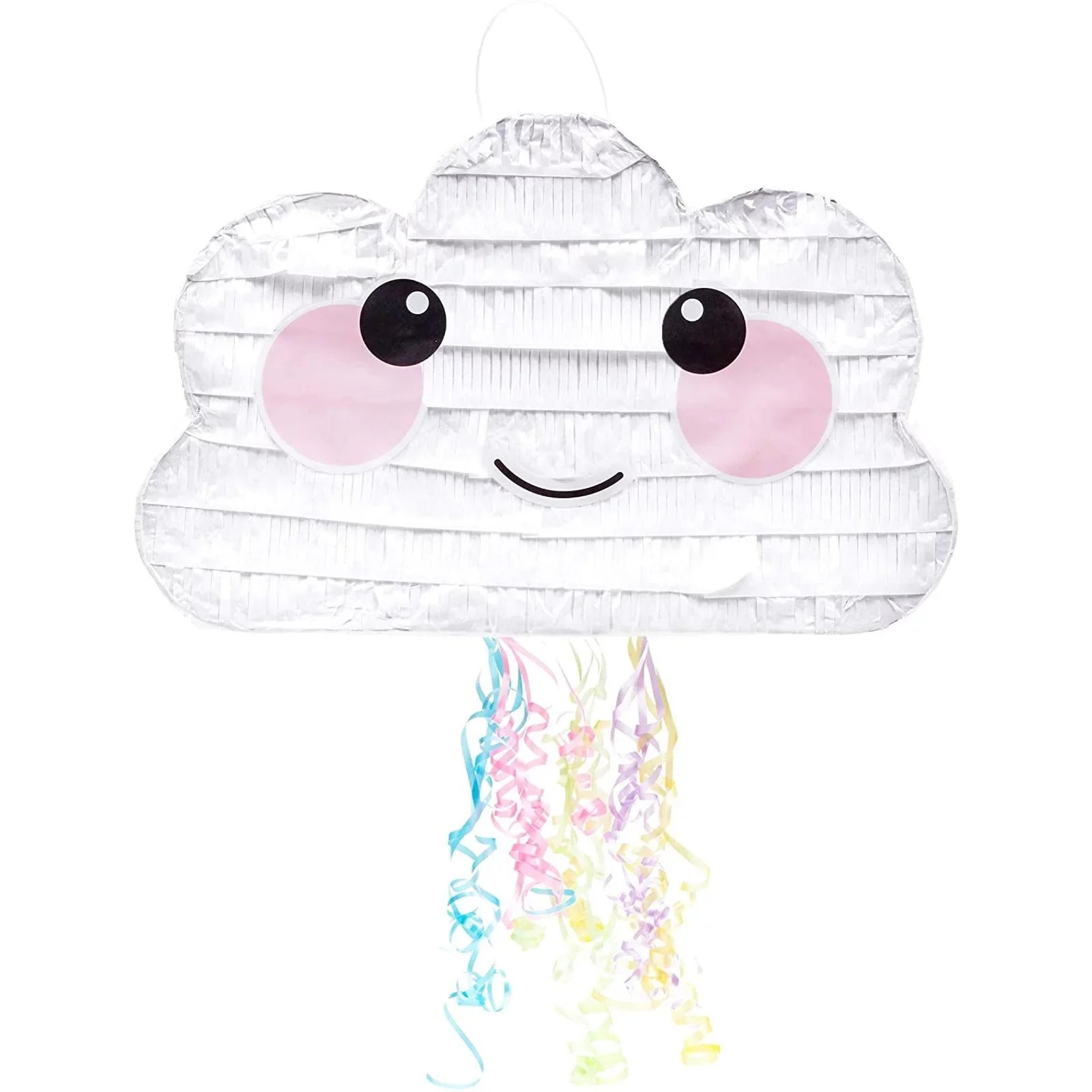 Cloud Pull String Pinata for Kids Sky Birthday, Baby Shower, Gender Reveal Party Supplies Decorations, 16.5 x 10.5 x 3 in