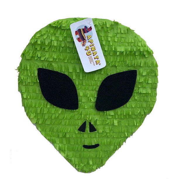 Area 51 Alien Head Pinata, Green, 17in x 17in